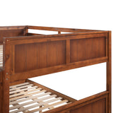 Hearth and Haven Brawnson Full over Full Bunk Bed with Twin Trundle, Walnut LT000350AAL