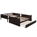 Hearth and Haven Brawnson Full over Full Bunk Bed with Twin Trundle, Espresso LT000350AAP