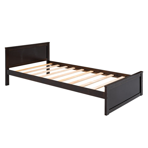 English Elm Twin Loft Bed with Standalone Sleeper Desk Wardrobe and Shelves for Kids Rooms Espresso LT000820AAP