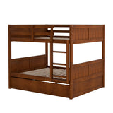 Hearth and Haven Brawnson Full over Full Bunk Bed with Twin Trundle, Walnut LT000350AAL