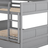 Hearth and Haven Brawnson Full over Full Bunk Bed with Twin Trundle, Grey LT000350AAE