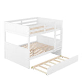 Hearth and Haven Brawnson Full over Full Bunk Bed with Twin Trundle, White LT000350AAK