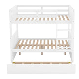 Hearth and Haven Brawnson Full over Full Bunk Bed with Twin Trundle, White LT000350AAK