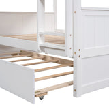 Hearth and Haven Brawnson Full over Full Bunk Bed with Twin Trundle, White LT000350AAK