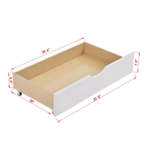 English Elm Twin Size Daybed With Storage Drawers - Upholstered Tufted Sofa Bed With Button Tufting & Copper Trim W1413S00002-GIGA