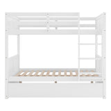 Hearth and Haven Brawnson Full over Full Bunk Bed with Twin Trundle, White LT000350AAK