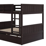 Hearth and Haven Brawnson Full over Full Bunk Bed with Twin Trundle, Espresso LT000350AAP