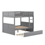 Hearth and Haven Brawnson Full over Full Bunk Bed with Twin Trundle, Grey LT000350AAE