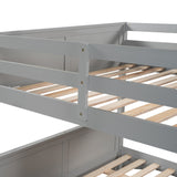 Hearth and Haven Brawnson Full over Full Bunk Bed with Twin Trundle, Grey LT000350AAE