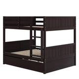 Hearth and Haven Brawnson Full over Full Bunk Bed with Twin Trundle, Espresso LT000350AAP