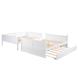 Hearth and Haven Brawnson Full over Full Bunk Bed with Twin Trundle, White LT000350AAK