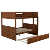 Hearth and Haven Brawnson Full over Full Bunk Bed with Twin Trundle, Walnut LT000350AAL