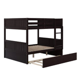 Hearth and Haven Brawnson Full over Full Bunk Bed with Twin Trundle, Espresso LT000350AAP