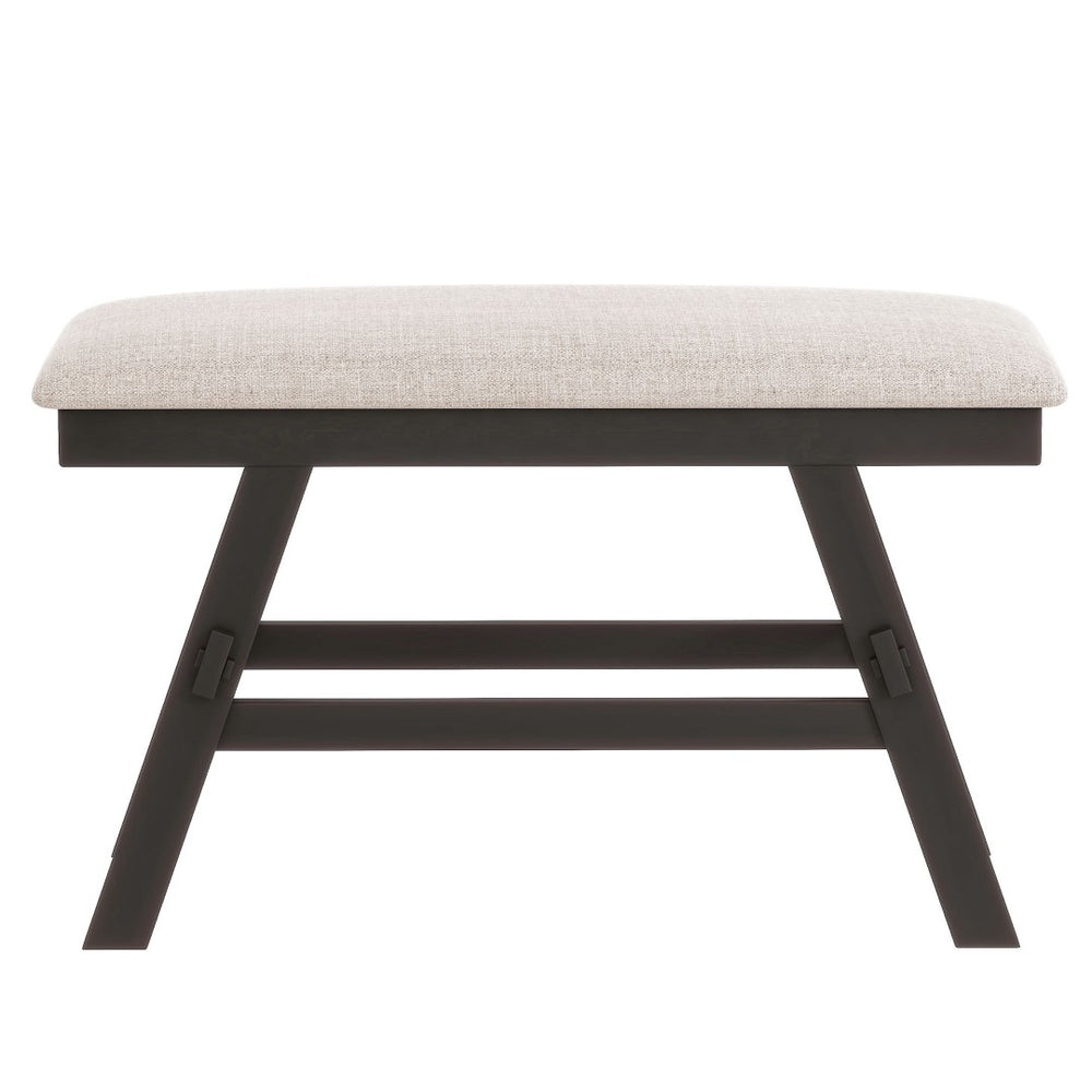 English Elm Topmax Rustic 6-Piece Counter Height Dining Set With Storage Shelf, Bench & 4 Chairs, Espresso Finish N717S000257P-GIGA