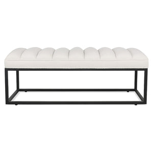 English Elm Metal Base Quilted Foam Cushion Upholstered Bench for Bedroom or Entryway Seating W68049948