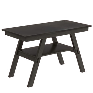 English Elm Topmax Rustic 6-Piece Counter Height Dining Set With Storage Shelf, Bench & 4 Chairs, Espresso Finish N717S000257P-GIGA