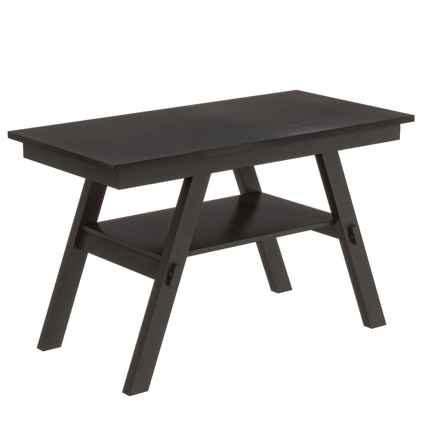 English Elm Topmax Rustic 6-Piece Counter Height Dining Set With Storage Shelf, Bench & 4 Chairs, Espresso Finish N717S000257P-GIGA