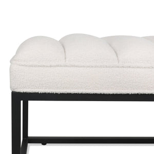 English Elm Metal Base Quilted Foam Cushion Upholstered Bench for Bedroom or Entryway Seating W68049948