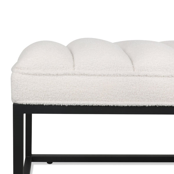 English Elm Metal Base Quilted Foam Cushion Upholstered Bench for Bedroom or Entryway Seating W68049948