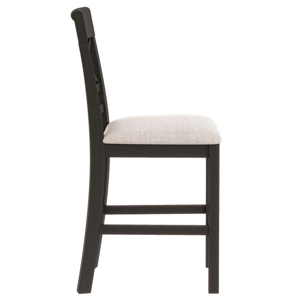 English Elm Topmax Rustic 6-Piece Counter Height Dining Set With Storage Shelf, Bench & 4 Chairs, Espresso Finish N717S000257P-GIGA