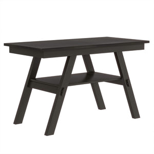 English Elm Topmax Rustic 6-Piece Counter Height Dining Set With Storage Shelf, Bench & 4 Chairs, Espresso Finish N717S000257P-GIGA