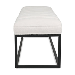 English Elm Metal Base Quilted Foam Cushion Upholstered Bench for Bedroom or Entryway Seating W68049948