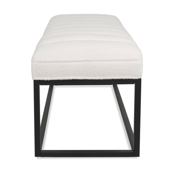 English Elm Metal Base Quilted Foam Cushion Upholstered Bench for Bedroom or Entryway Seating W68049948
