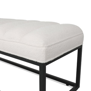 English Elm Metal Base Quilted Foam Cushion Upholstered Bench for Bedroom or Entryway Seating W68049948
