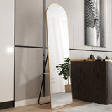 English Elm The 1St Generation Of Floor Mounted Full Length Mirrors. Aluminum Alloy Metal Frame Arched Wall Mirror, Bathroom Makeup Mirror, Bedroom Porch, Wall Mounted. Gold 60 "* 16.5"W115158172