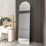 English Elm The 1St Generation Of Floor Mounted Full Length Mirrors. Aluminum Alloy Metal Frame Arched Wall Mirror, Bathroom Makeup Mirror, Bedroom Porch, Wall Mounted. Gold 60 "* 16.5"W115158172