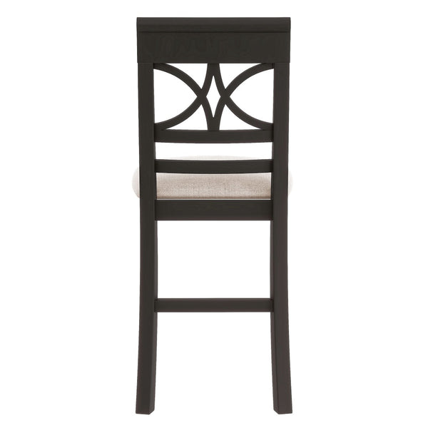 English Elm Topmax Rustic 6-Piece Counter Height Dining Set With Storage Shelf, Bench & 4 Chairs, Espresso Finish N717S000257P-GIGA