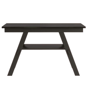 English Elm Topmax Rustic 6-Piece Counter Height Dining Set With Storage Shelf, Bench & 4 Chairs, Espresso Finish N717S000257P-GIGA