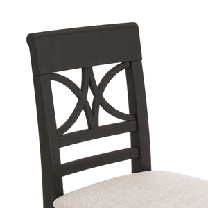 English Elm Topmax Rustic 6-Piece Counter Height Dining Set With Storage Shelf, Bench & 4 Chairs, Espresso Finish N717S000257P-GIGA