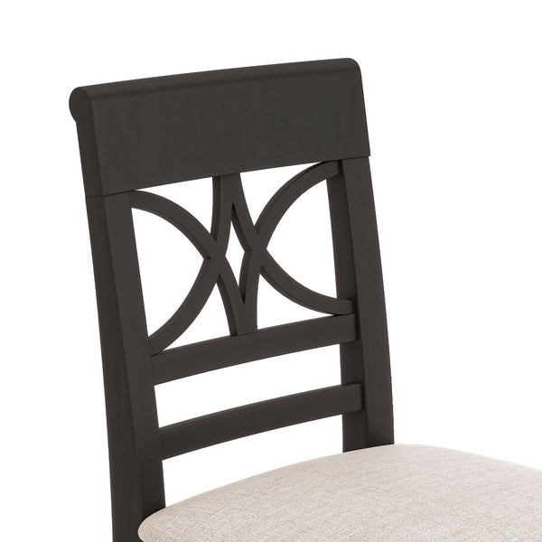 English Elm Topmax Rustic 6-Piece Counter Height Dining Set With Storage Shelf, Bench & 4 Chairs, Espresso Finish N717S000257P-GIGA