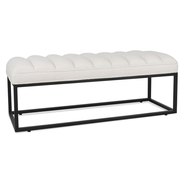 English Elm Metal Base Quilted Foam Cushion Upholstered Bench for Bedroom or Entryway Seating W68049948