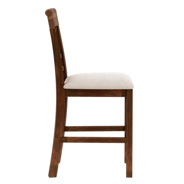 English Elm Topmax 6-Piece Rustic Counter Height Dining Set With Storage Shelf, Bench, And Chairs For Modern Spaces N717S000257D-GIGA