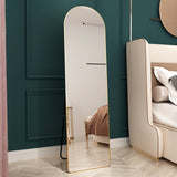 English Elm The 1St Generation Of Floor Mounted Full Length Mirrors. Aluminum Alloy Metal Frame Arched Wall Mirror, Bathroom Makeup Mirror, Bedroom Porch, Wall Mounted. Gold 60 "* 16.5"W115158172