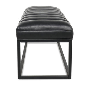 English Elm Metal Base Quilted Upholstered Bench with Foam Cushion for Bedroom or Entryway W68049925
