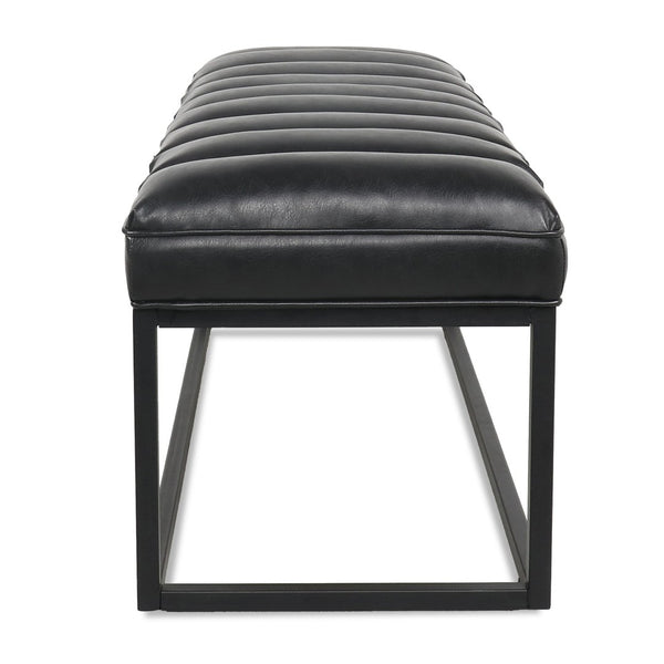English Elm Metal Base Quilted Upholstered Bench with Foam Cushion for Bedroom or Entryway W68049925