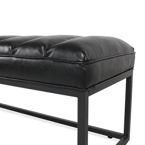 English Elm Metal Base Quilted Upholstered Bench with Foam Cushion for Bedroom or Entryway W68049925