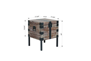English Elm Antique Gray Reclaimed Wood Trunk Table Set of Three with Interior Storage W142562436