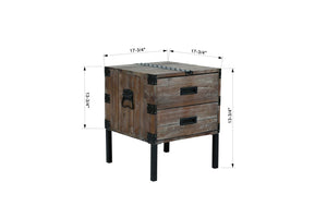 English Elm Antique Gray Reclaimed Wood Trunk Table Set of Three with Interior Storage W142562436