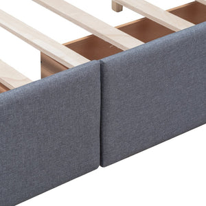 English Elm Upholstered Queen Storage Bed Tufted Linen Headboard Four Drawers No Box Spring LP100114AAE