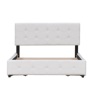 English Elm Upholstered Queen Storage Bed Tufted Linen Headboard Four Drawers No Box Spring LP100114AAK