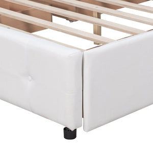 English Elm Upholstered Queen Storage Bed Tufted Linen Headboard Four Drawers No Box Spring LP100114AAK