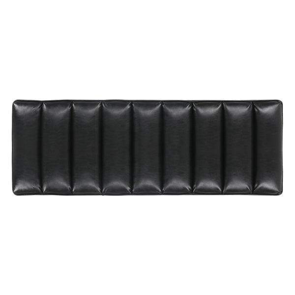 English Elm Metal Base Quilted Upholstered Bench with Foam Cushion for Bedroom or Entryway W68049925