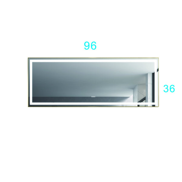 English Elm 96in. Wide Led Backlit Bathroom Vanity Mirror with Anti-fog and Touch Color Control W1272100775
