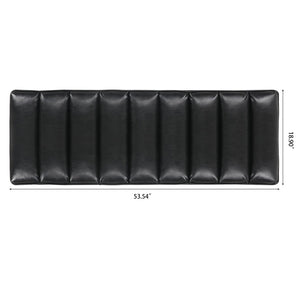 English Elm Metal Base Quilted Upholstered Bench with Foam Cushion for Bedroom or Entryway W68049925