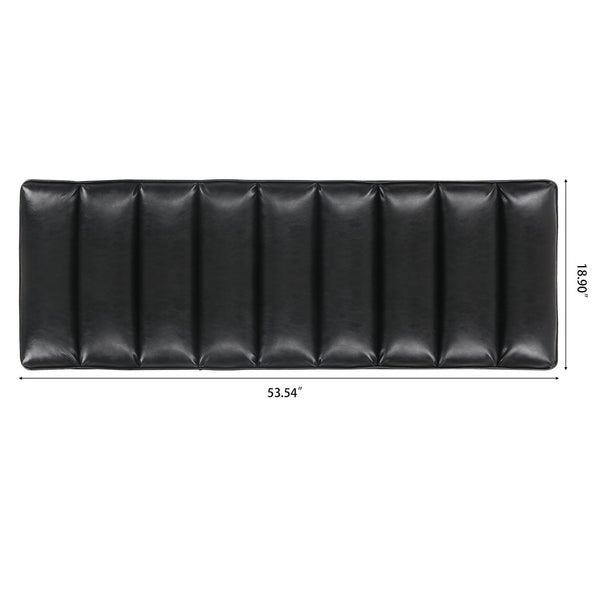 English Elm Metal Base Quilted Upholstered Bench with Foam Cushion for Bedroom or Entryway W68049925