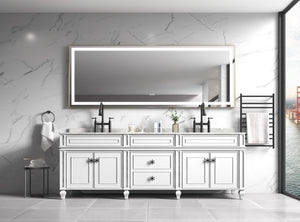 English Elm 96in. Wide Led Backlit Bathroom Vanity Mirror with Anti-fog and Touch Color Control W1272100775